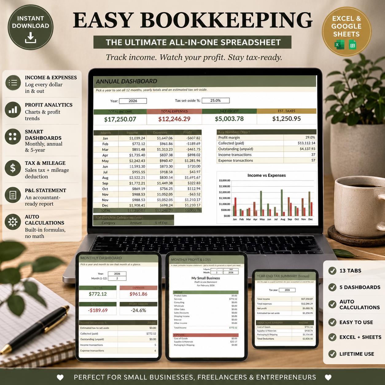Small Business Bookkeeping Spreadsheet