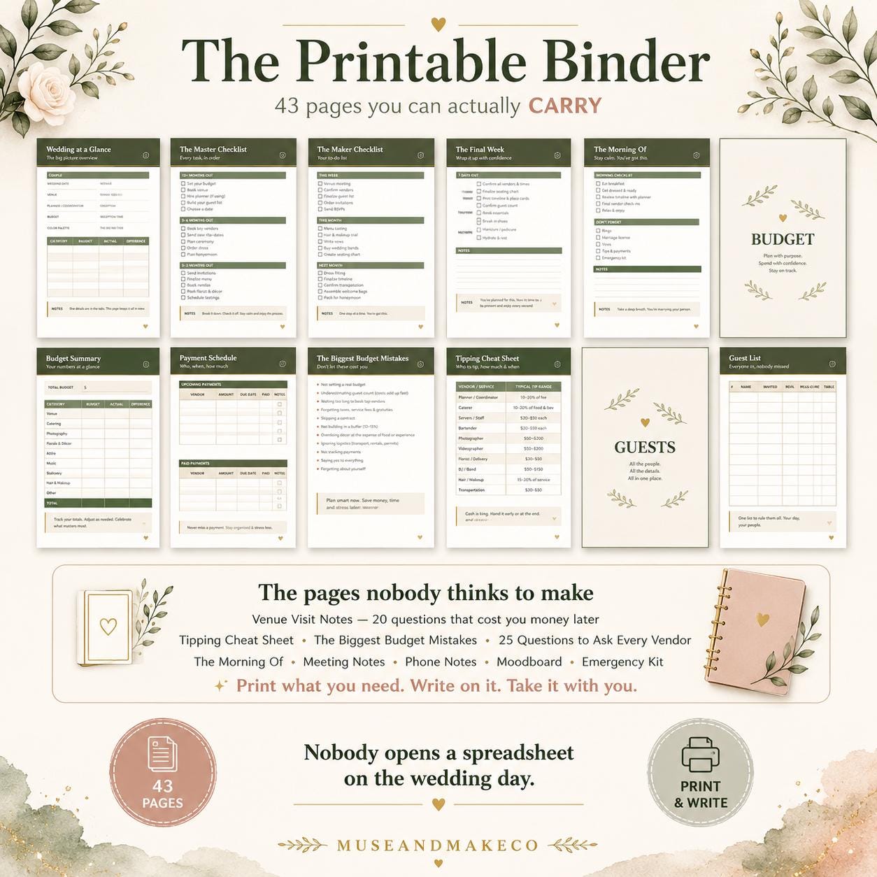 Wedding Planner Spreadsheet Bundle
