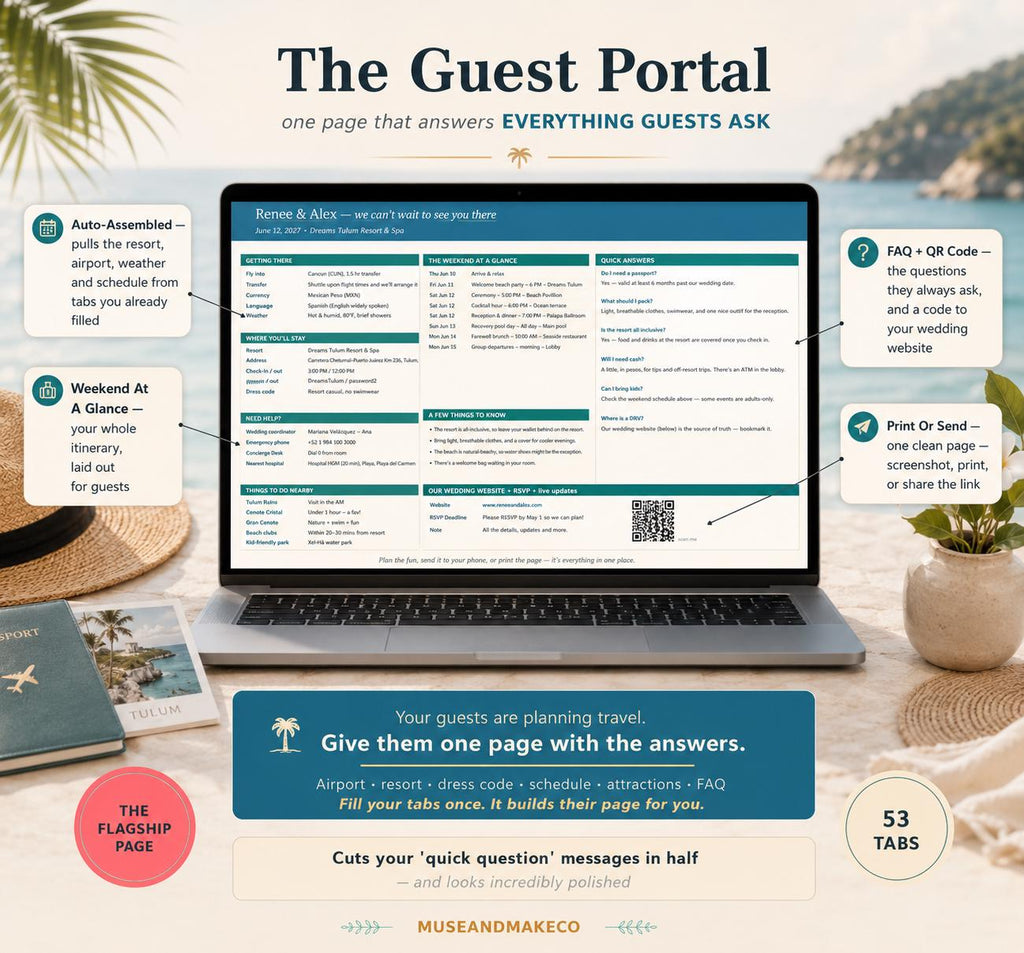 Destination Wedding Planner Spreadsheet