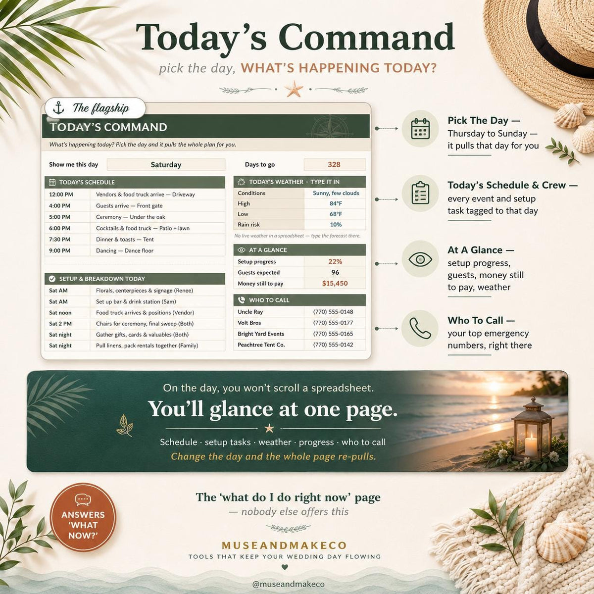 Beach Wedding Planner Spreadsheet
