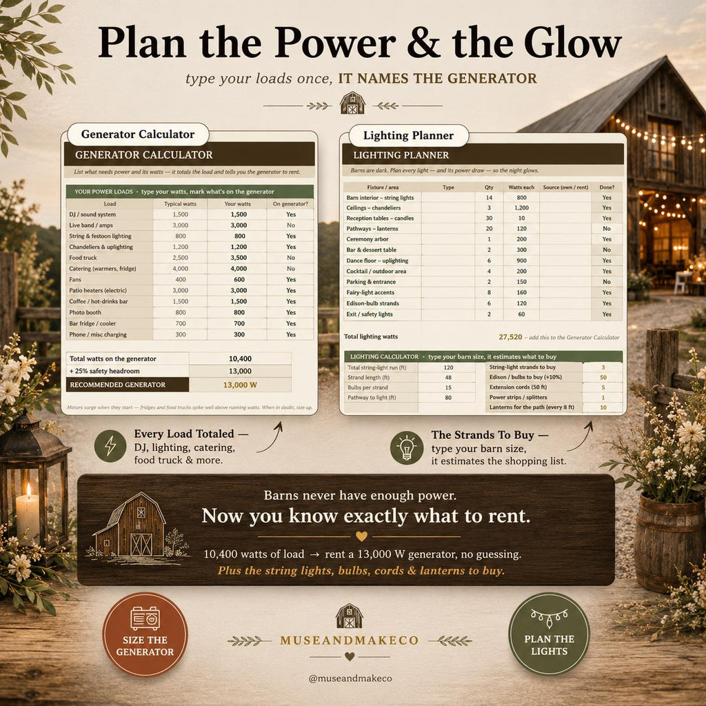 Barn Wedding Planner Spreadsheet