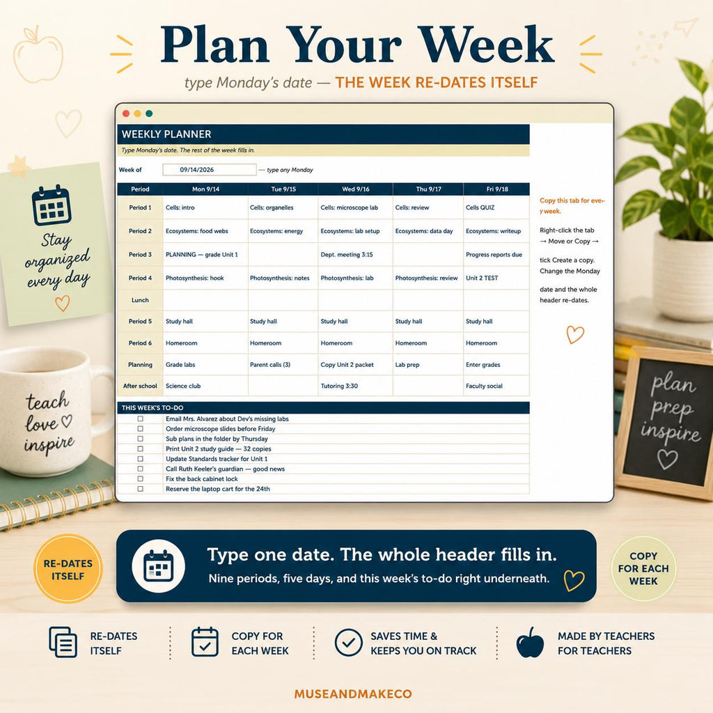 Teacher Planner Spreadsheet