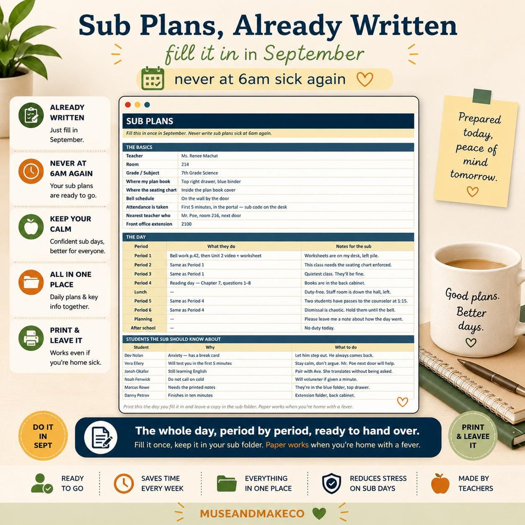 Teacher Planner Spreadsheet