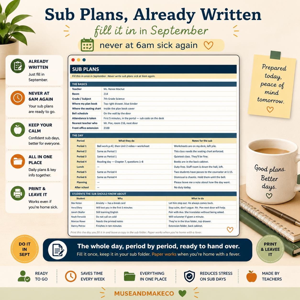 Teacher Planner Spreadsheet