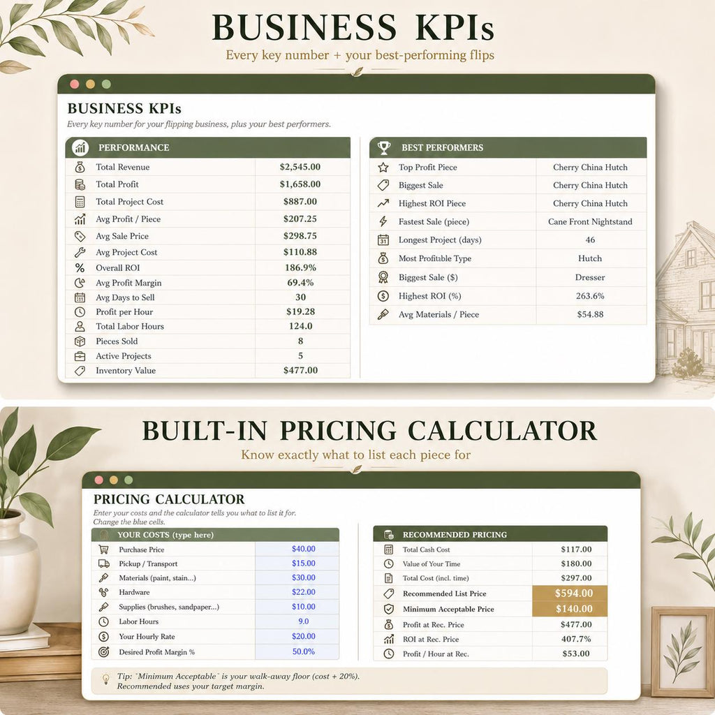 Furniture Flipping Spreadsheet