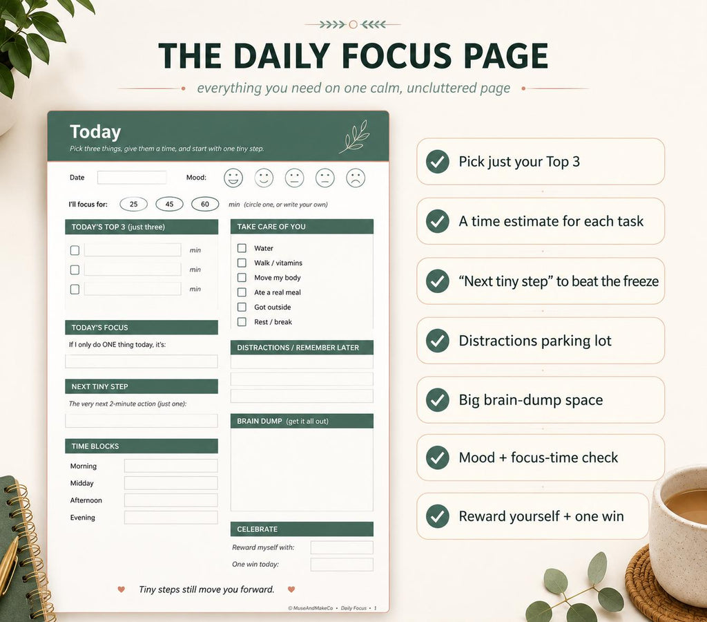 ADHD Daily Planner Printable