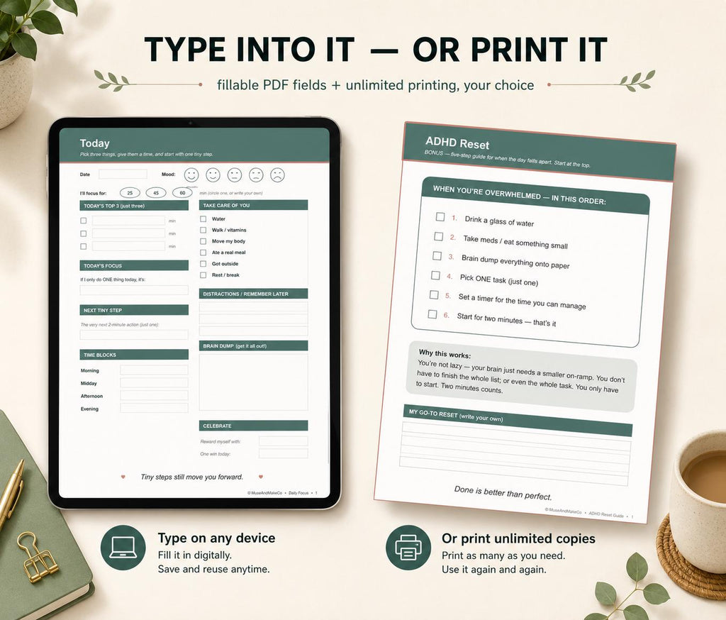 ADHD Daily Planner Printable