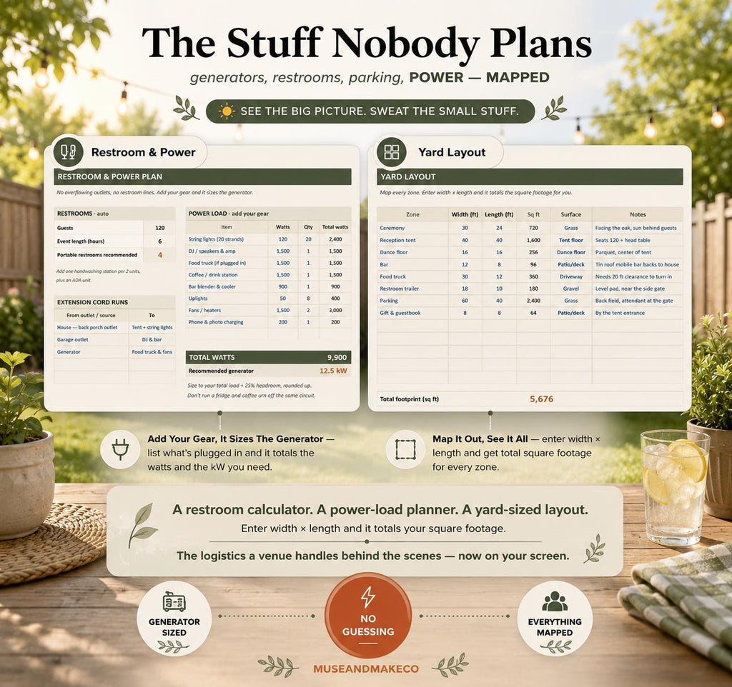 Backyard Wedding Planner Spreadsheet