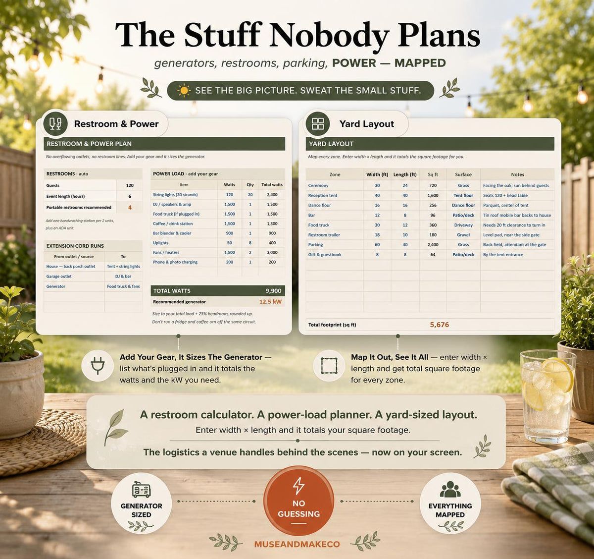 Backyard Wedding Planner Spreadsheet