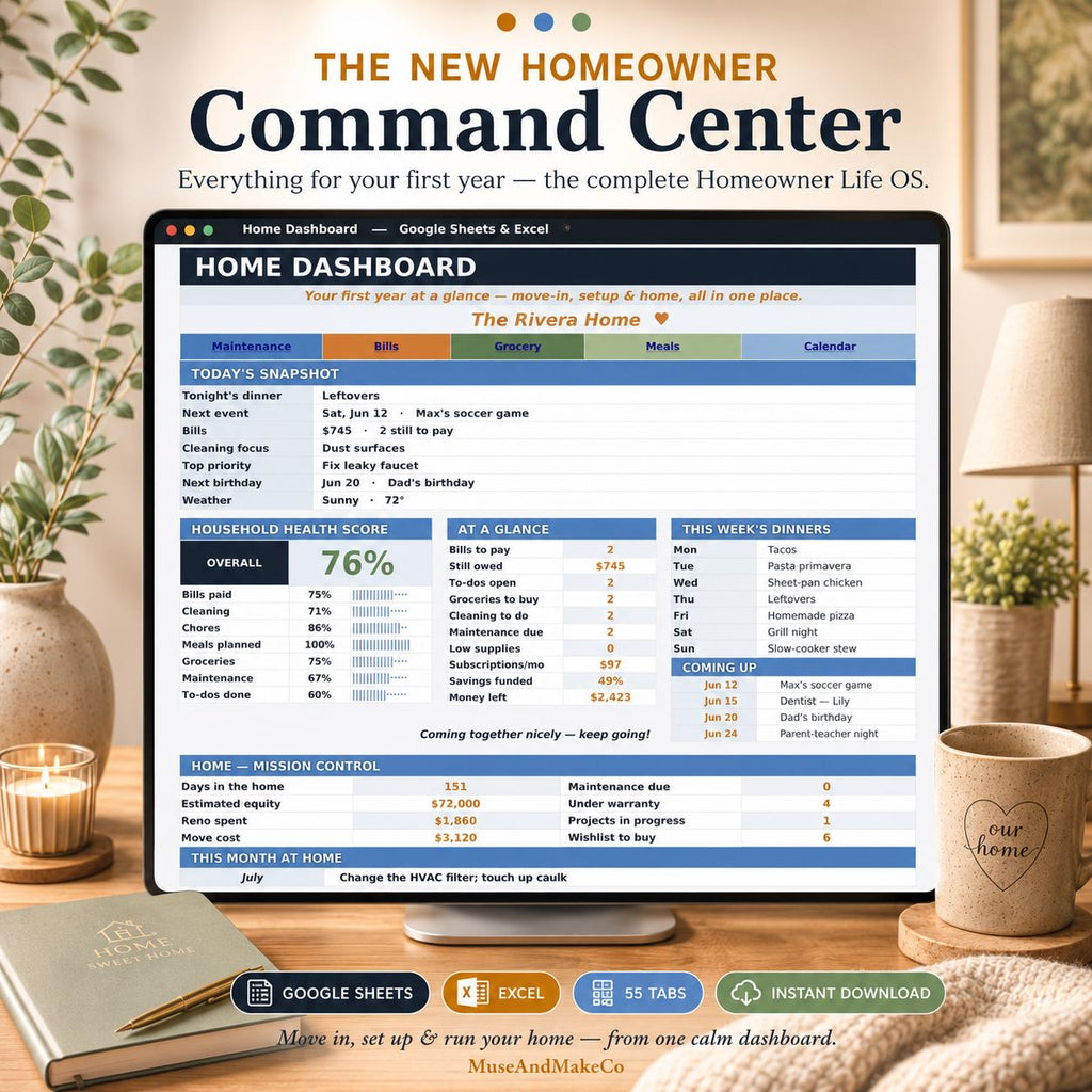 New Homeowner Command Center Spreadsheet