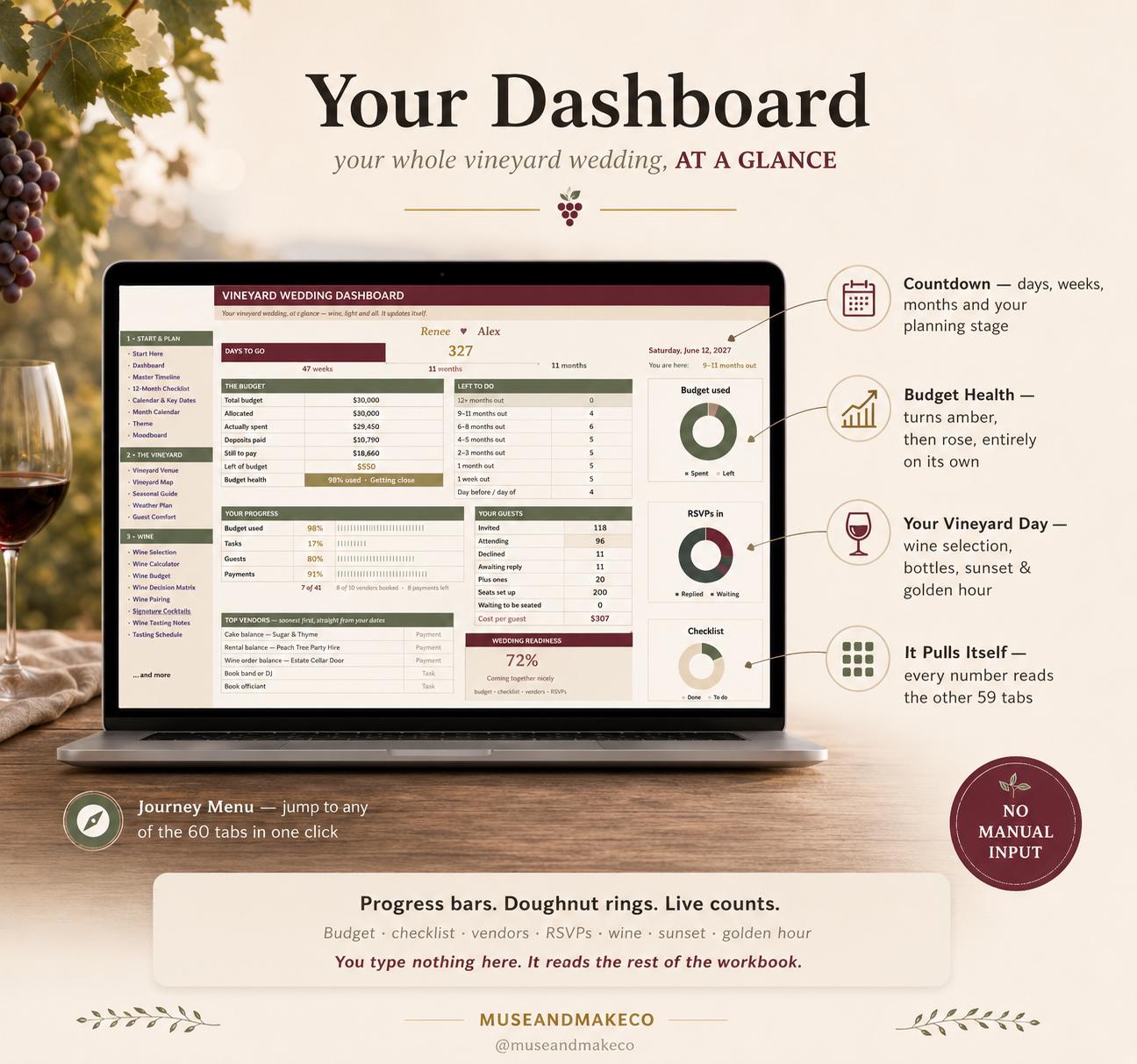 Vineyard Wedding Planner Spreadsheet