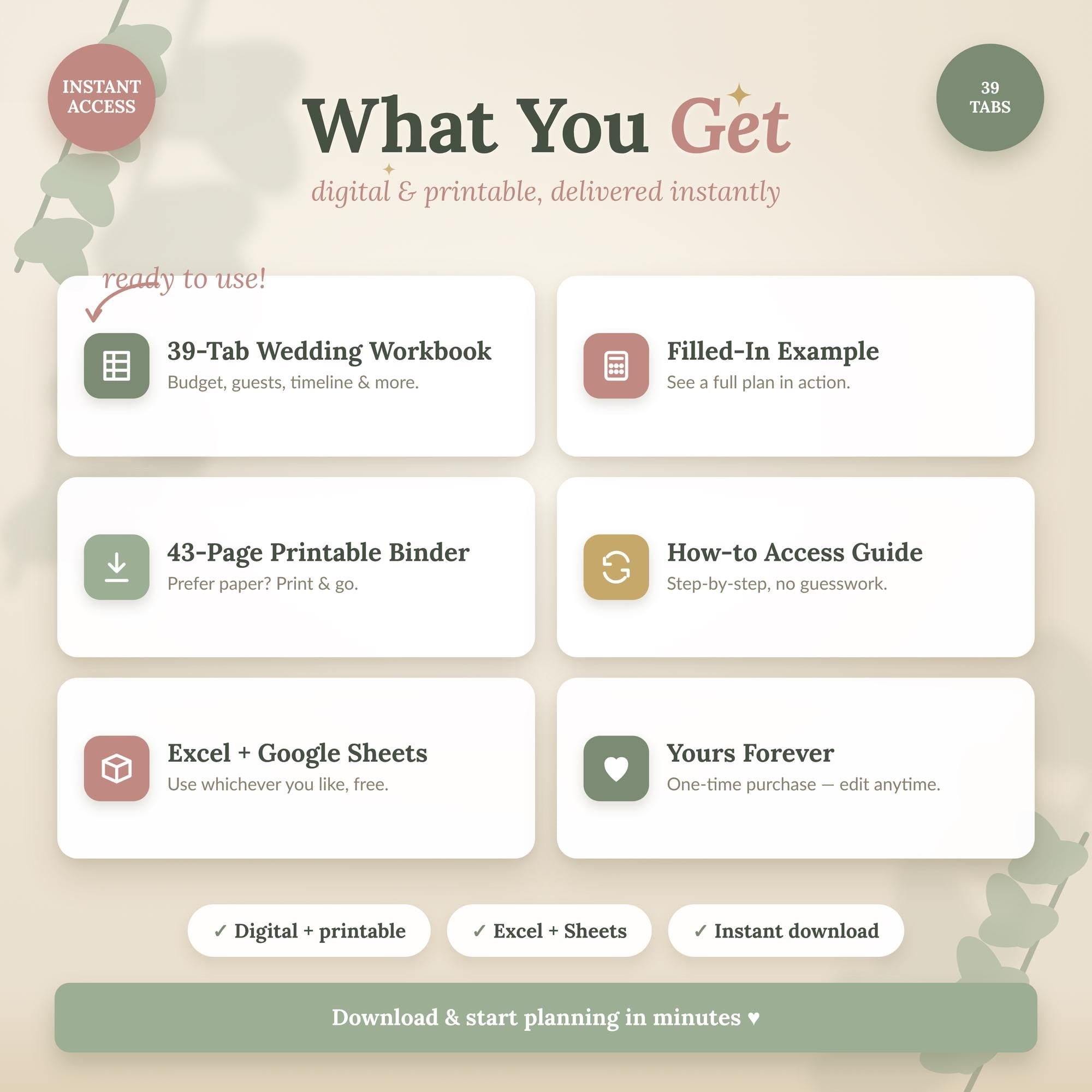 Wedding Planner Spreadsheet Bundle