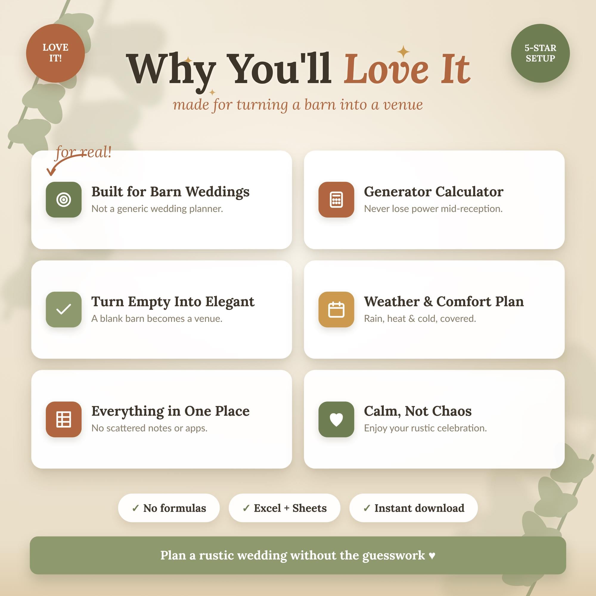 Barn Wedding Planner Spreadsheet