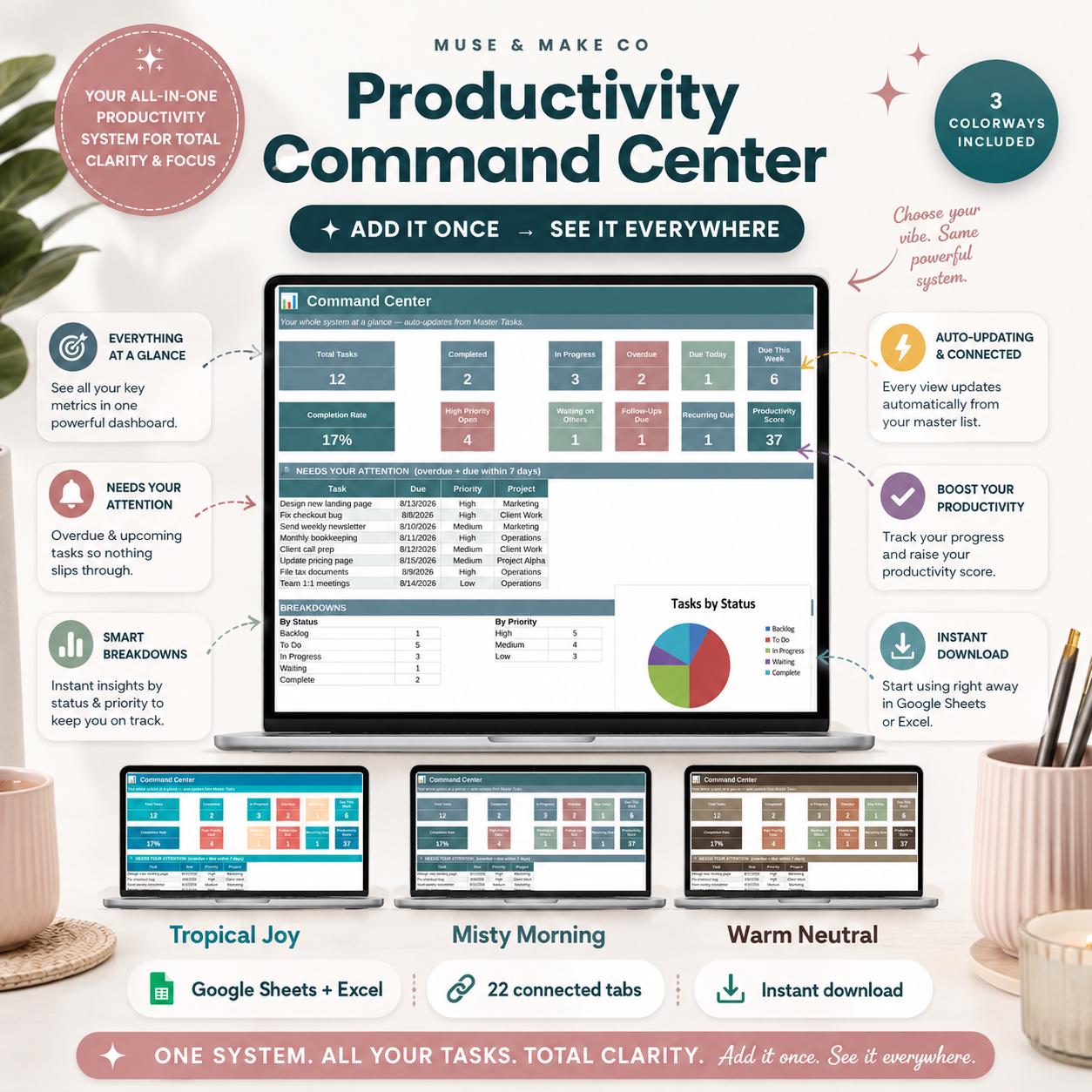 Productivity Command Center Spreadsheet
