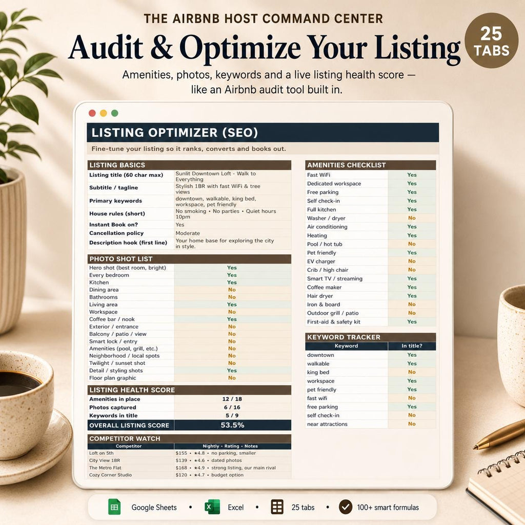 Airbnb Host Command Center Spreadsheet