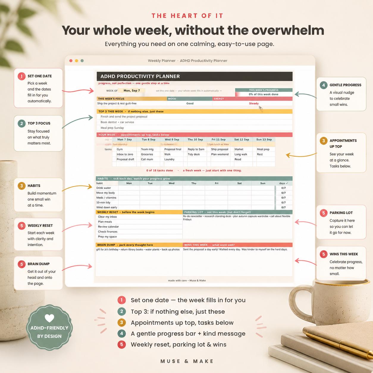ADHD Productivity Planner & Tracker