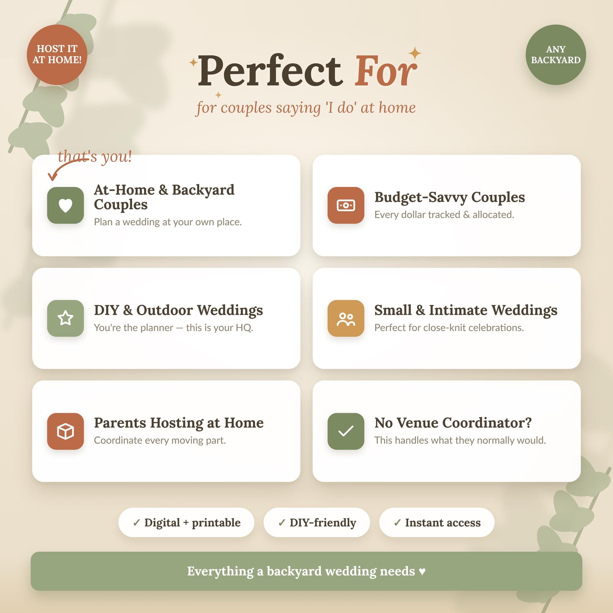 Backyard Wedding Planner Spreadsheet