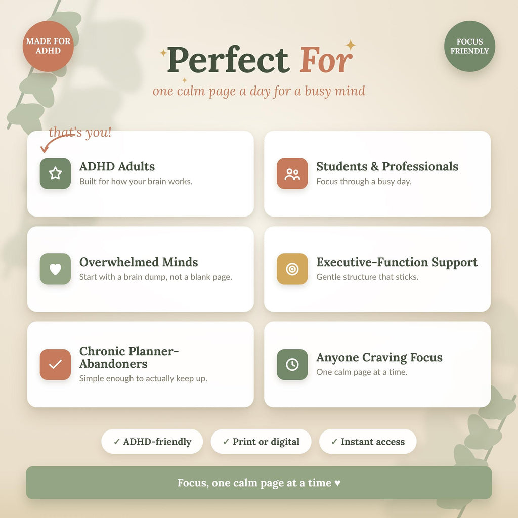 ADHD Daily Planner Printable