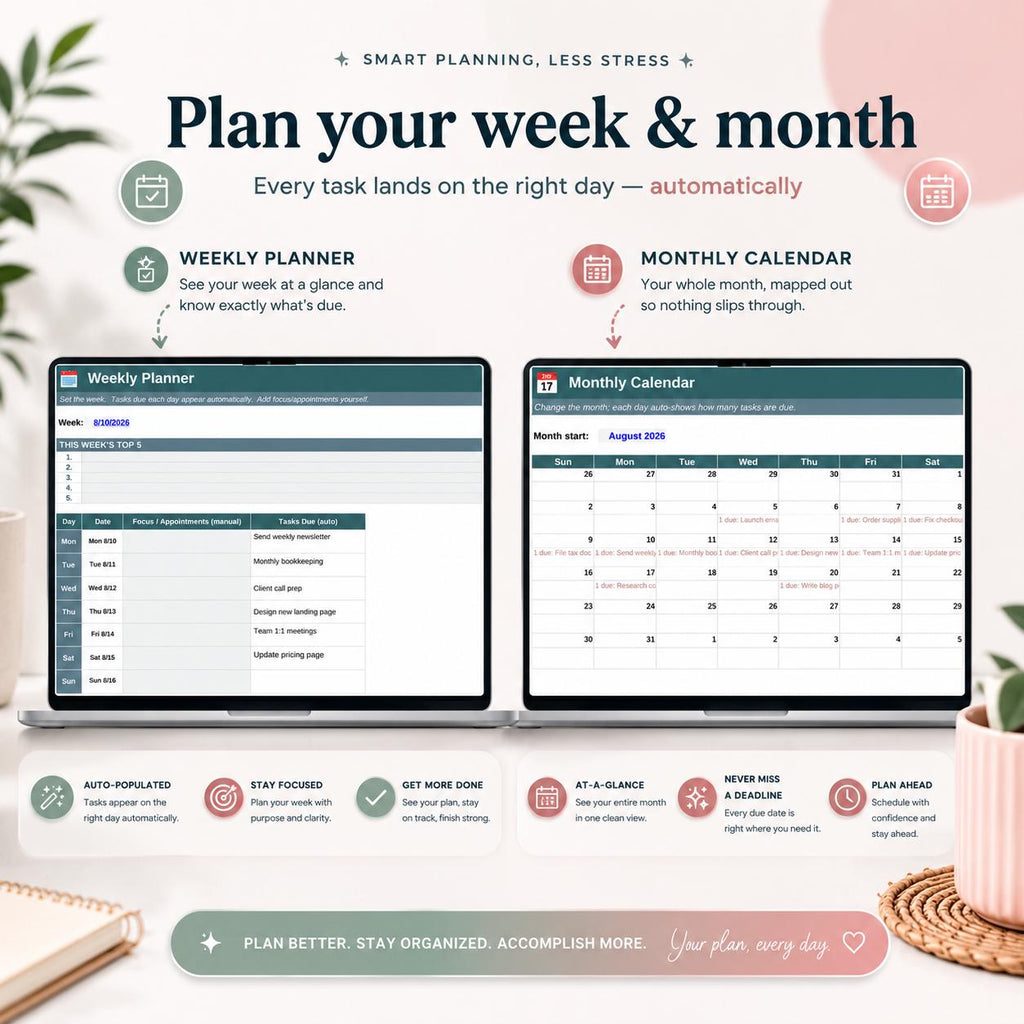 Productivity Command Center Spreadsheet