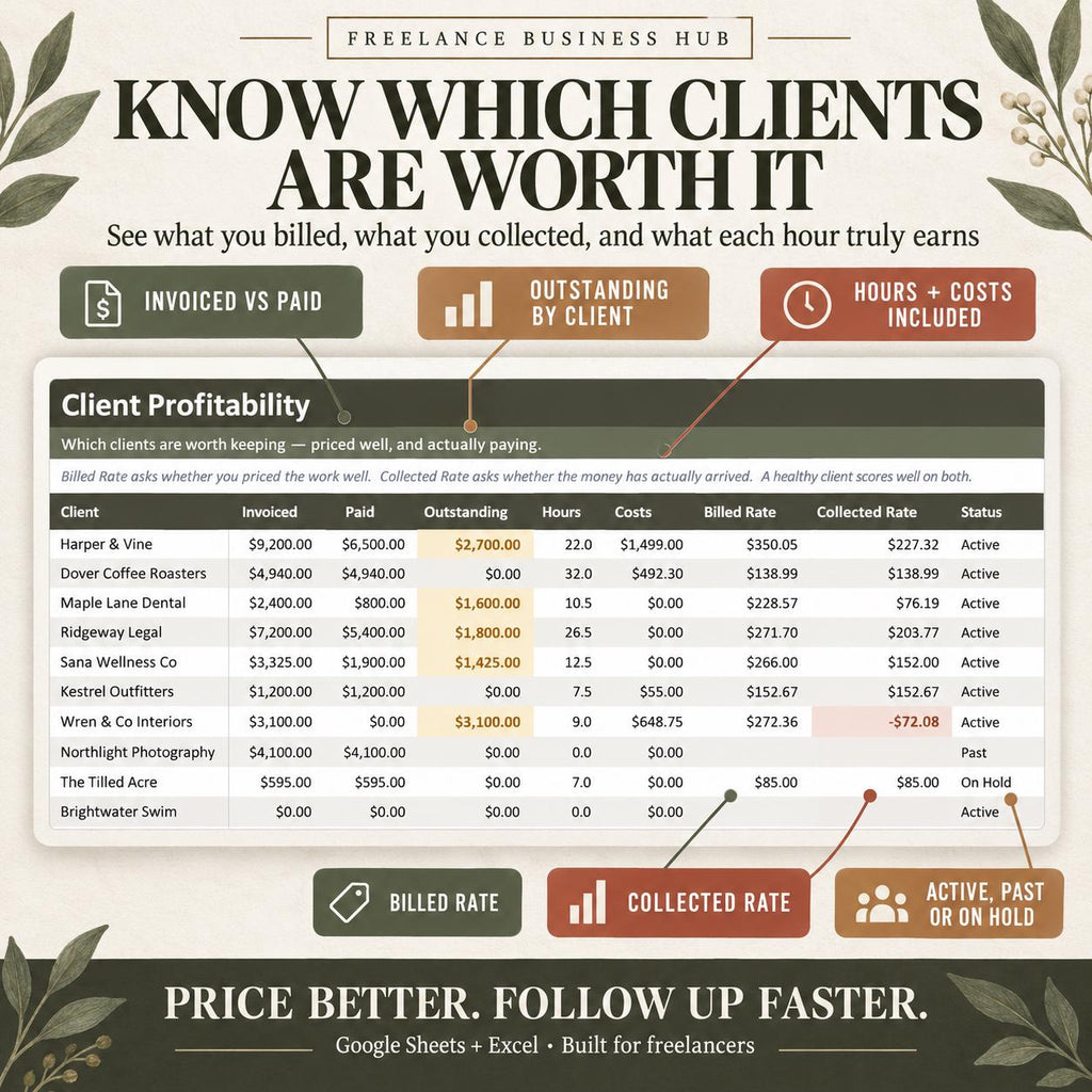 Freelance Business Hub Spreadsheet