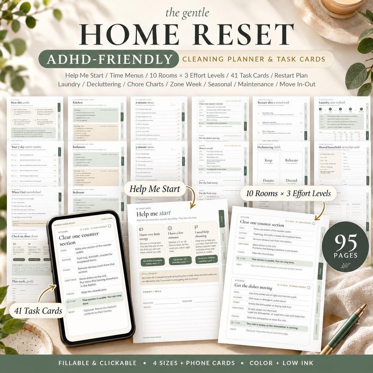 ADHD Cleaning Planner Printable