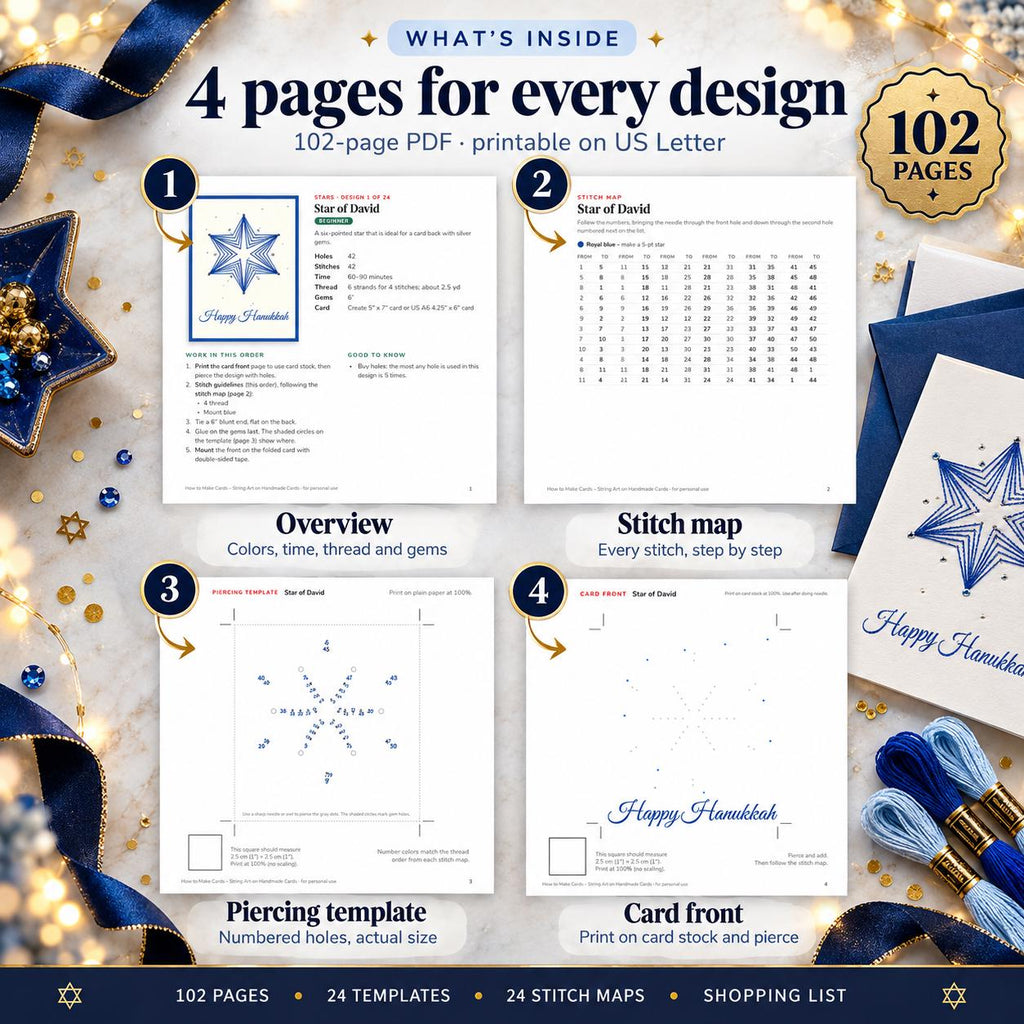 String Art Hanukkah Card Patterns