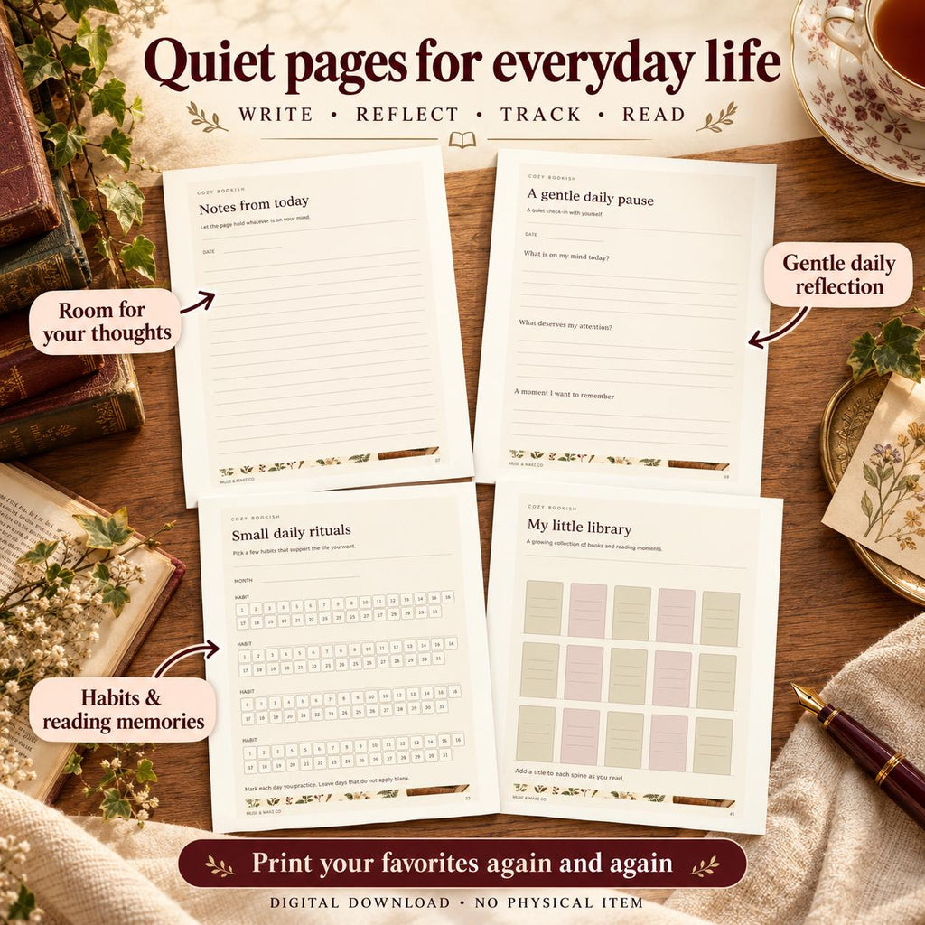 Cozy Bookish Printable Journal