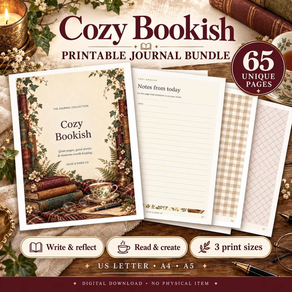 Cozy Bookish Printable Journal