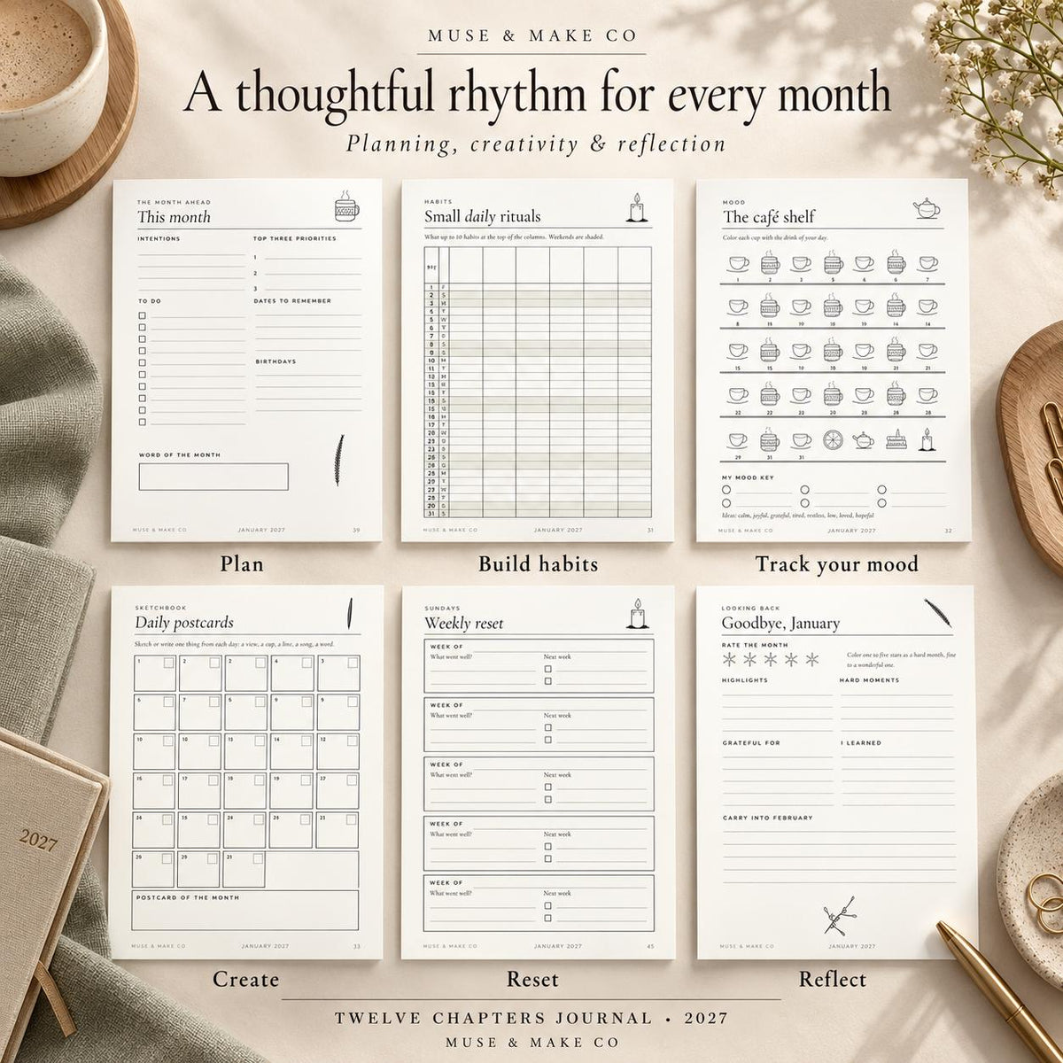 2027 Journal Bundle, 230 Printable Journal Pages