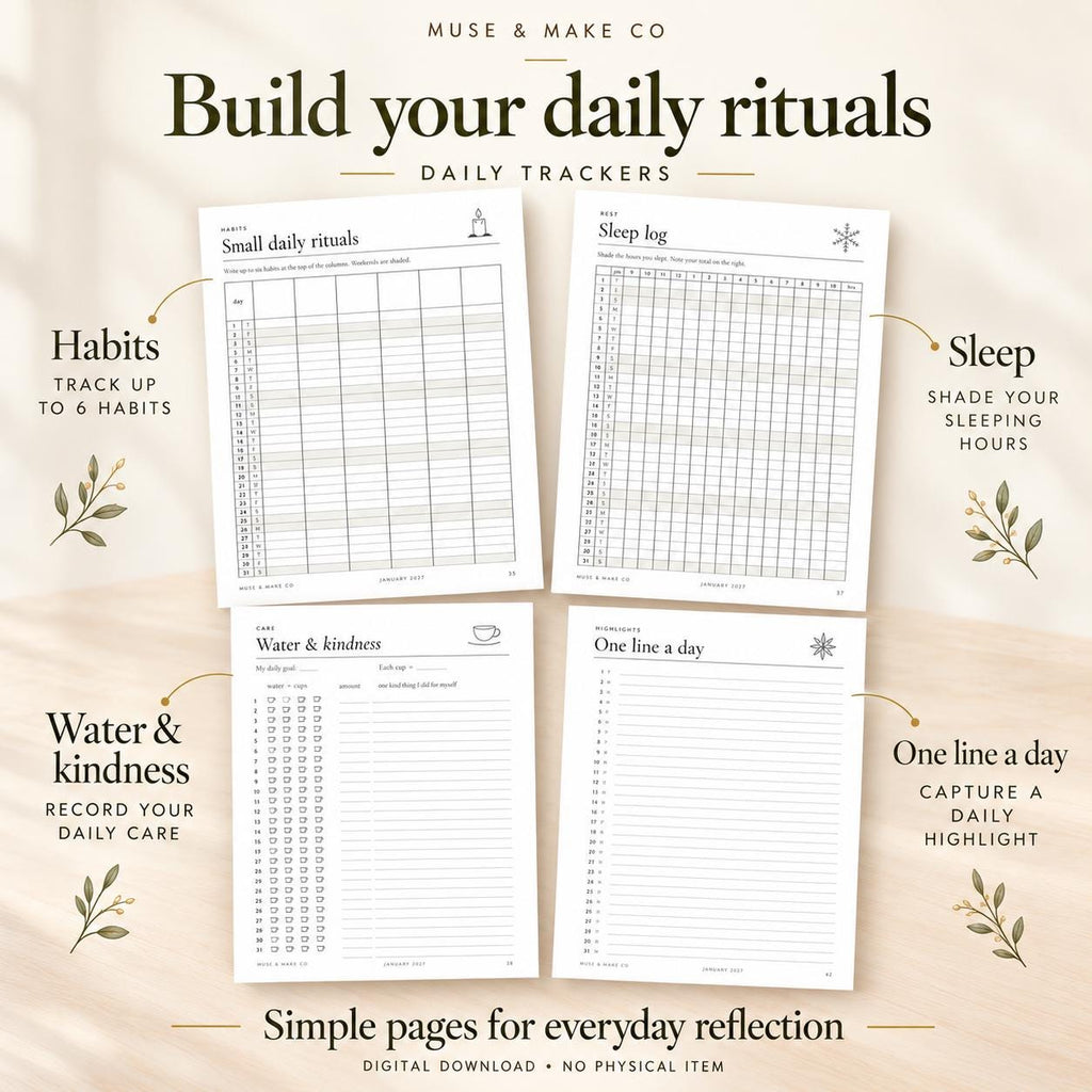 2027 Journal Bundle, 230 Printable Journal Pages