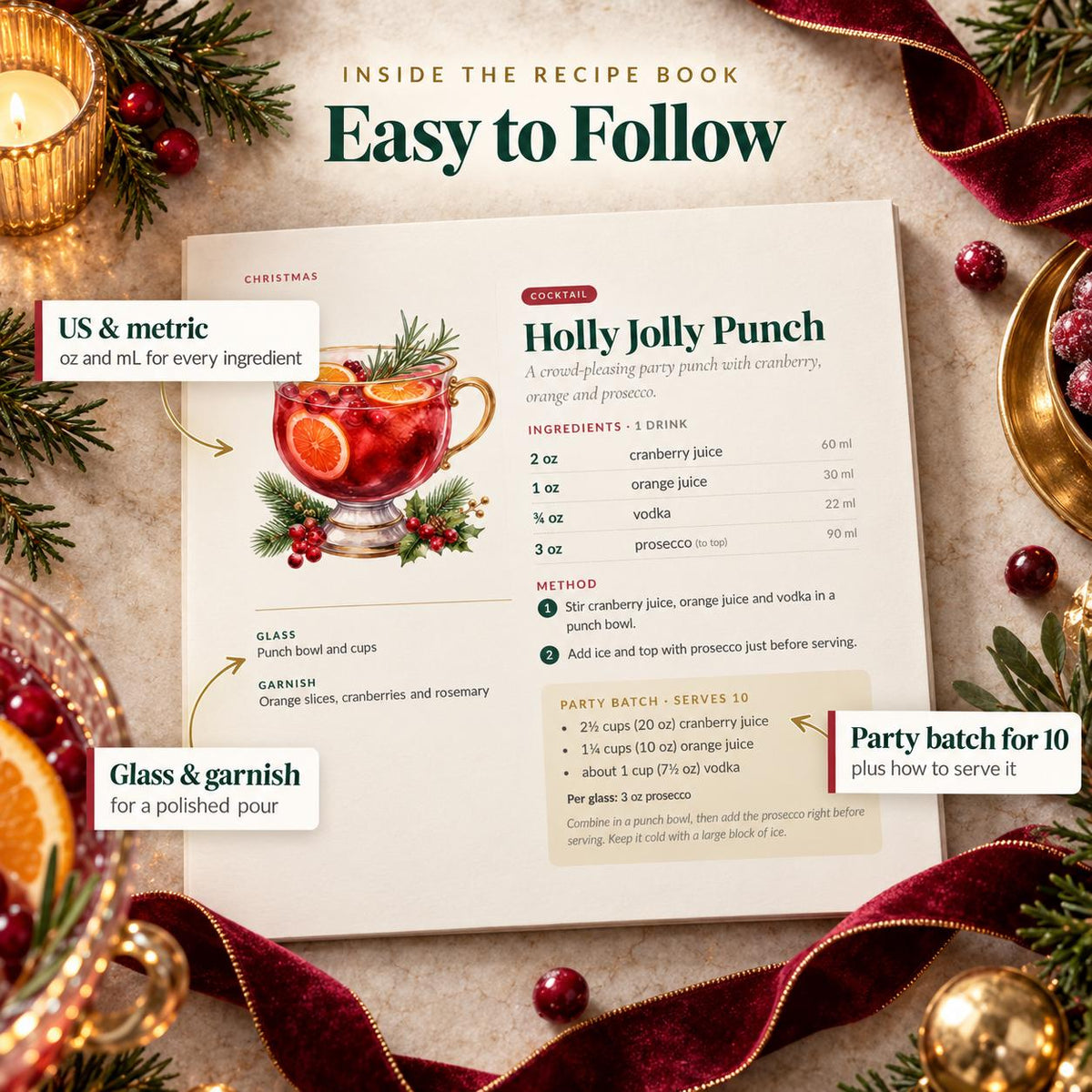 Holiday Cocktail Recipe Book