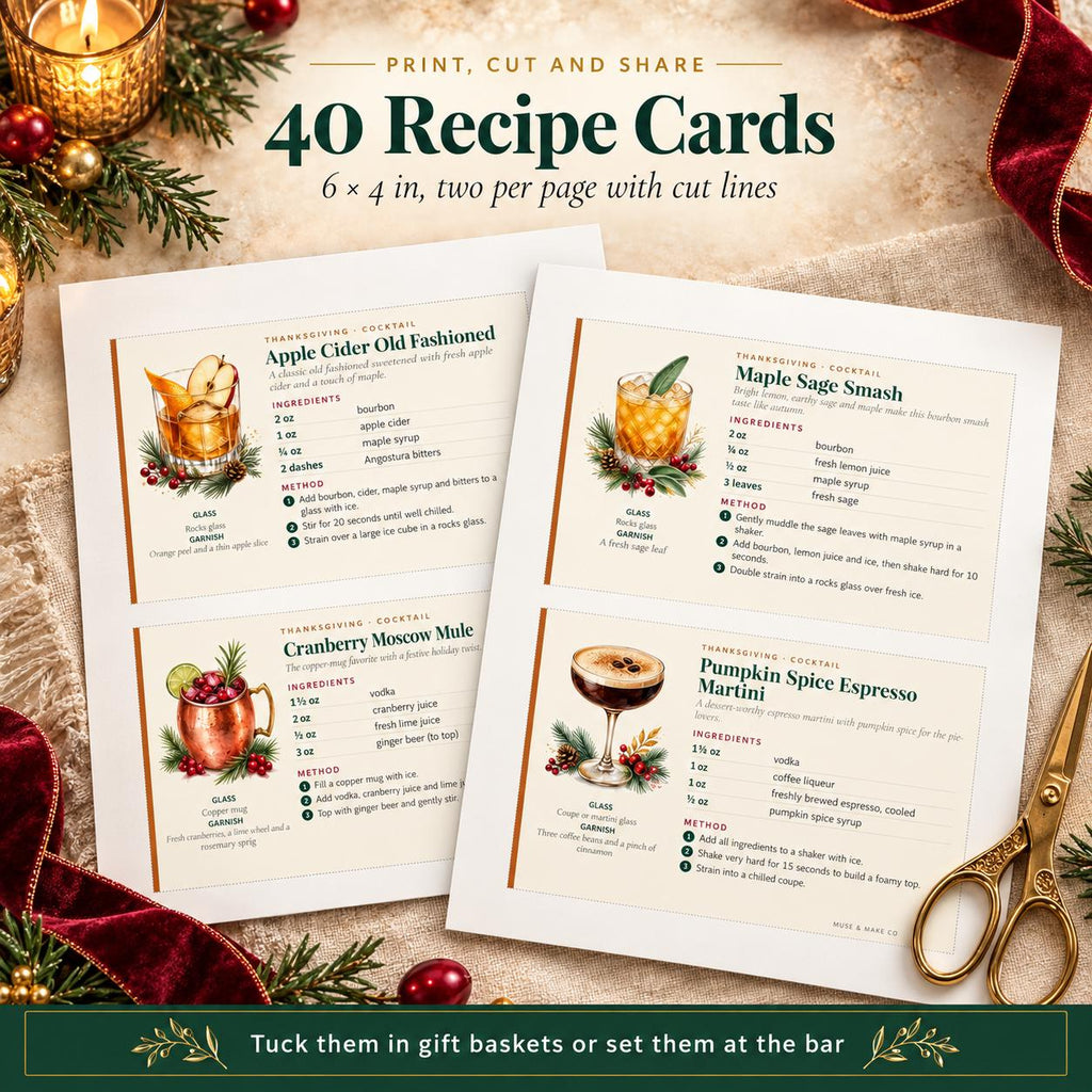 Holiday Cocktail Recipe Book