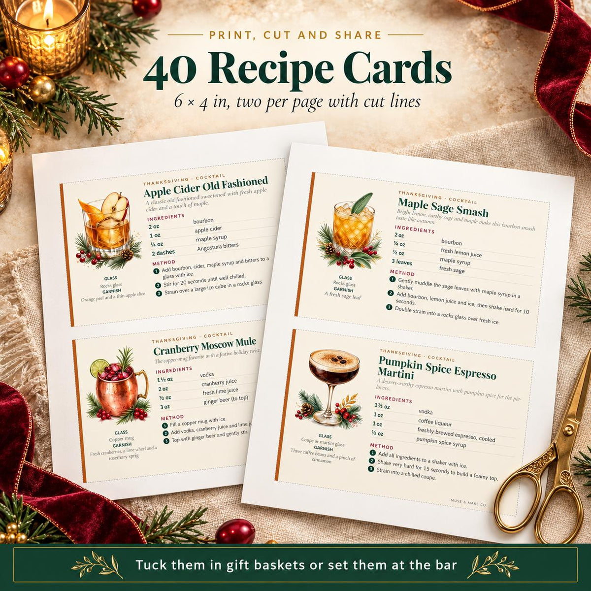 Holiday Cocktail Recipe Book