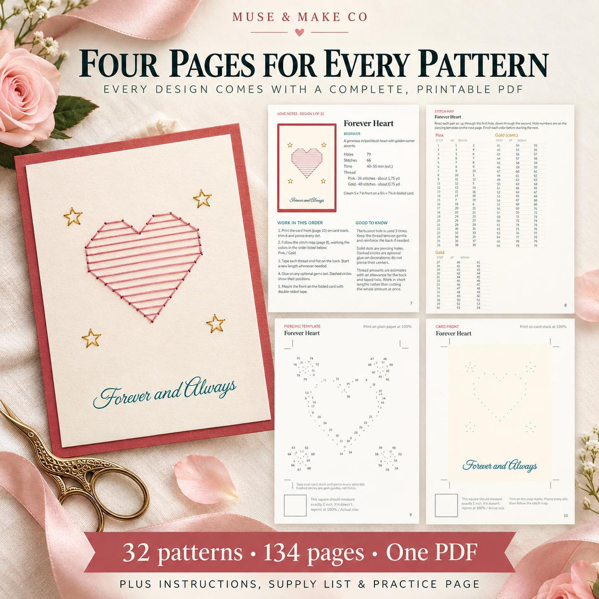 String Art Anniversary Cards Set
