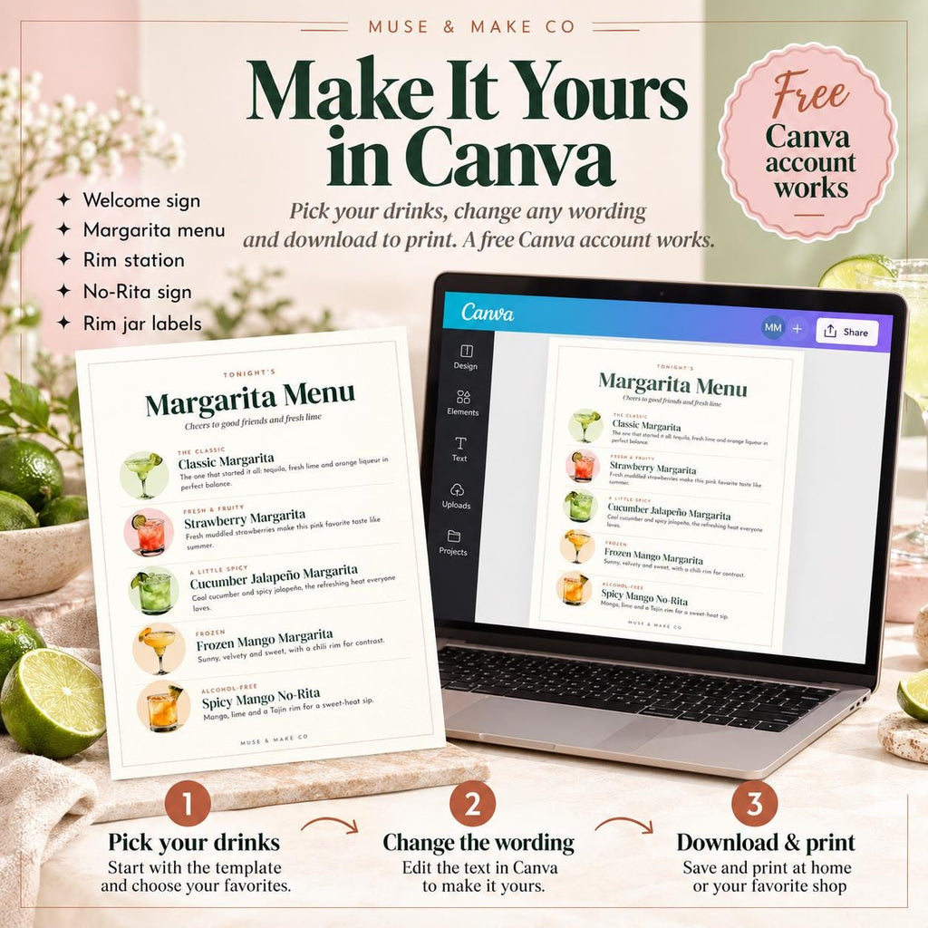 Margarita Recipe Cards