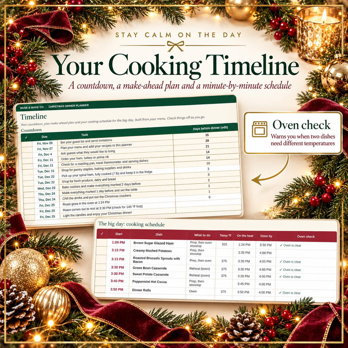Christmas Dinner Planner Spreadsheet
