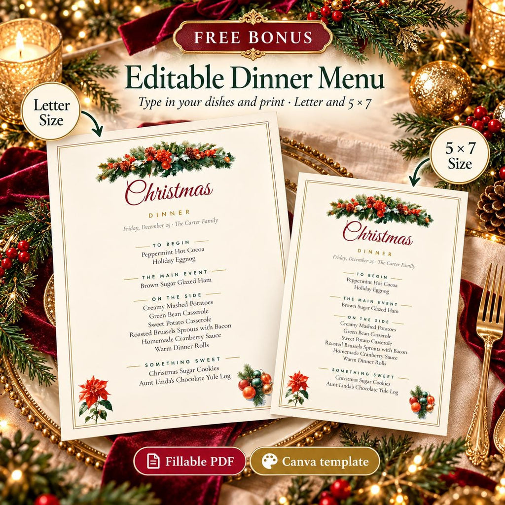 Christmas Dinner Planner Spreadsheet