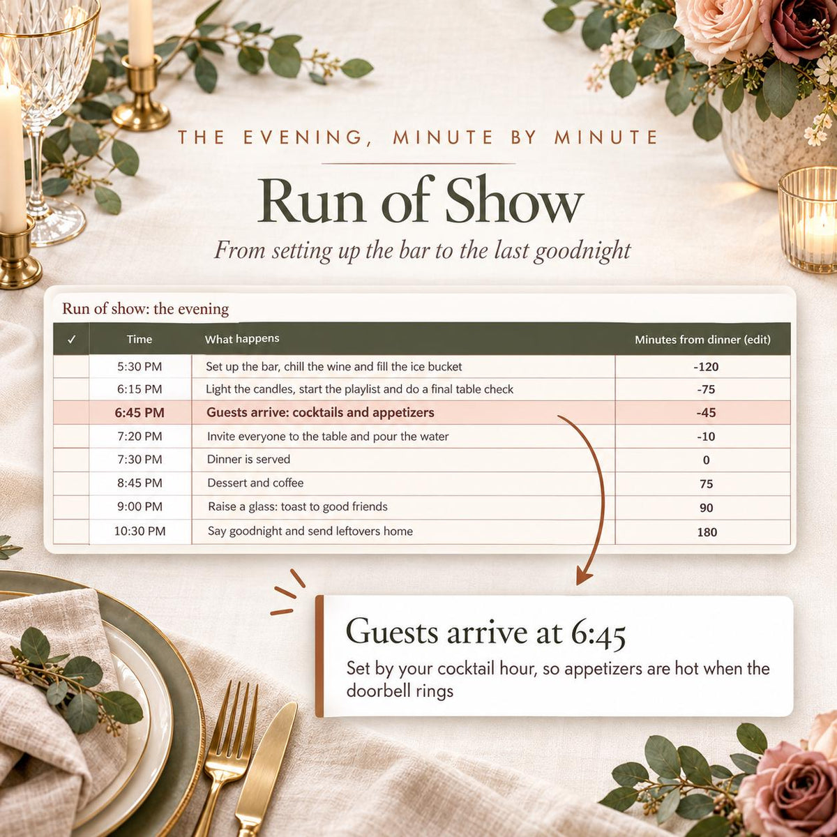Dinner Party Planner Spreadsheet