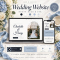 Dusty Blue Wedding Website Template with RSVP