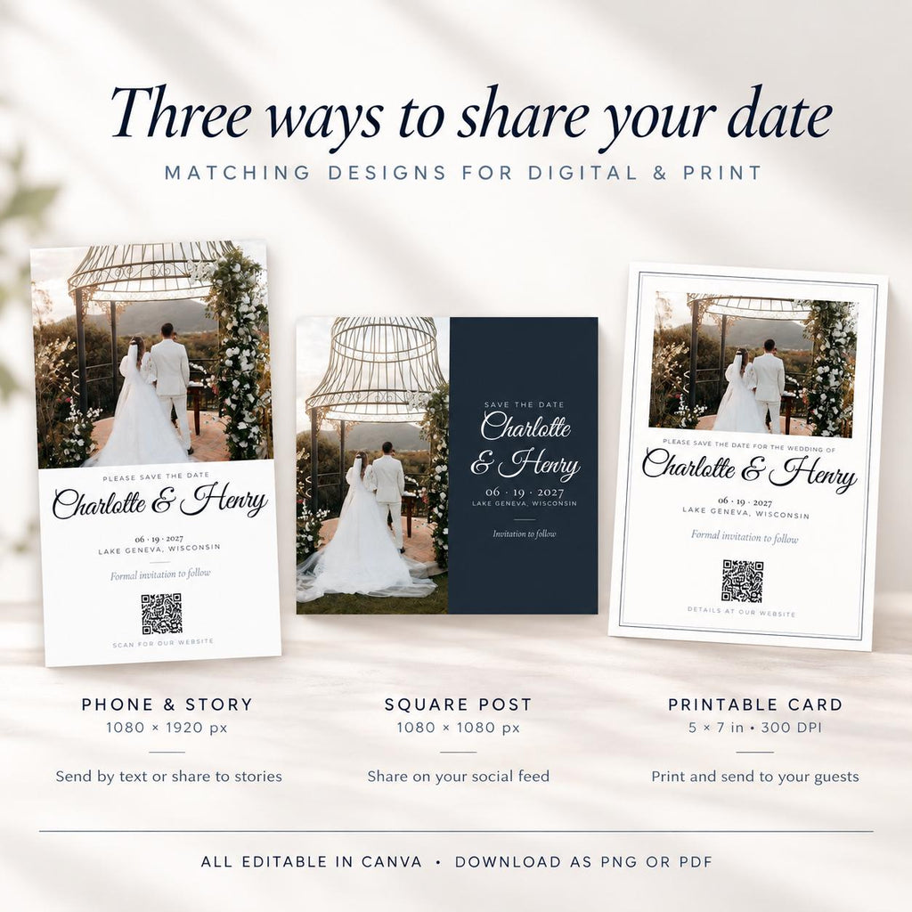Dusty Blue Save the Date Website Template