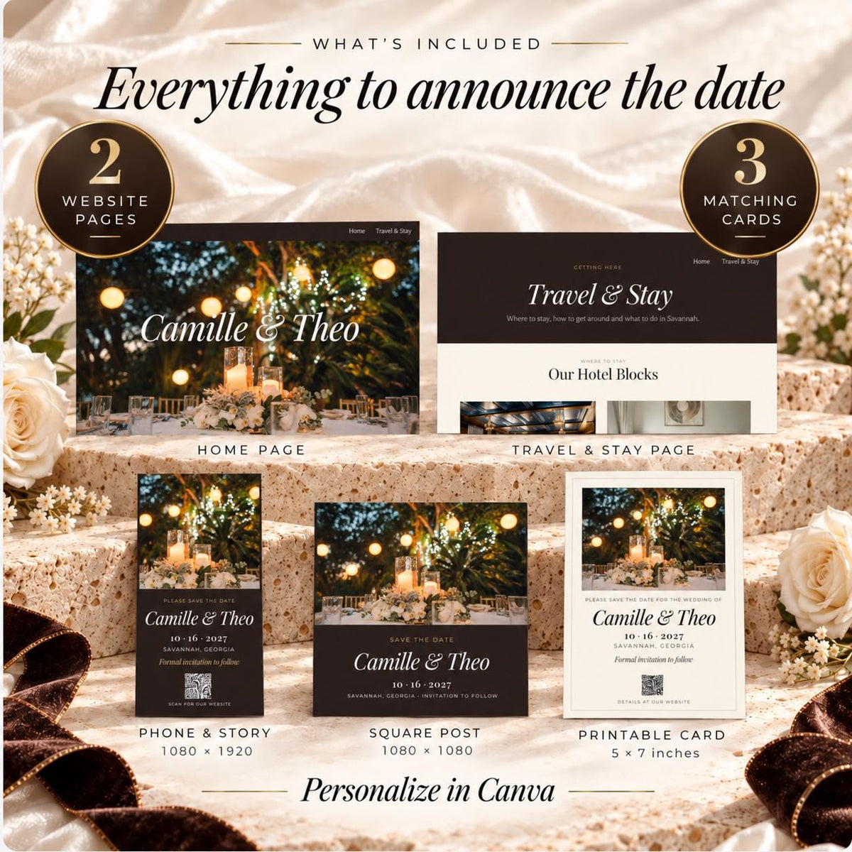 Espresso Save the Date Website Template