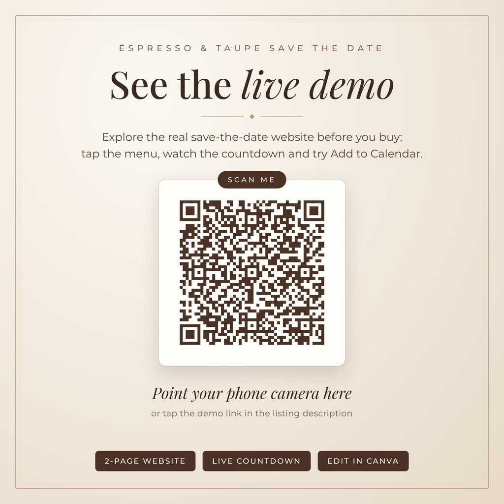 Espresso Save the Date Website Template