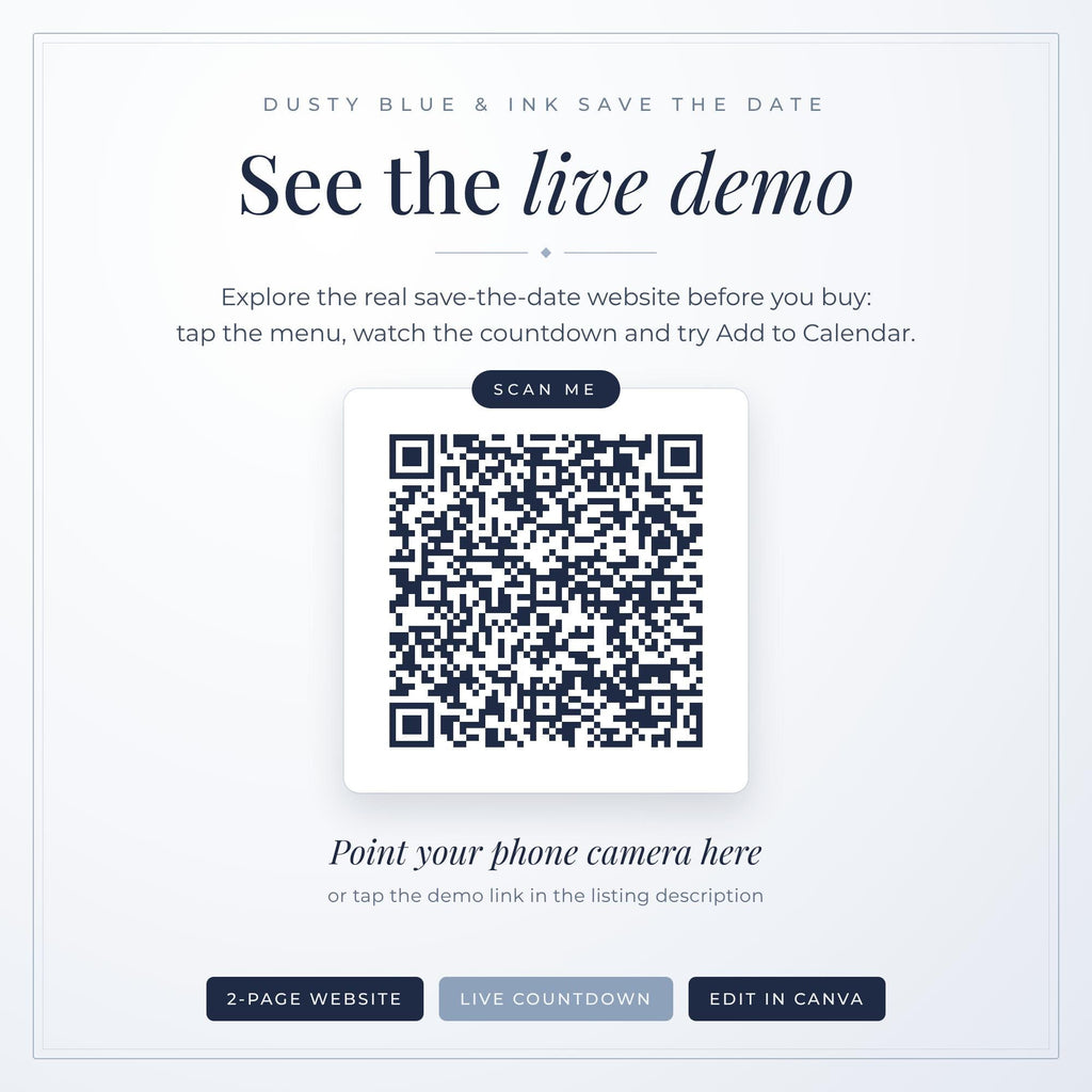 Dusty Blue Save the Date Website Template