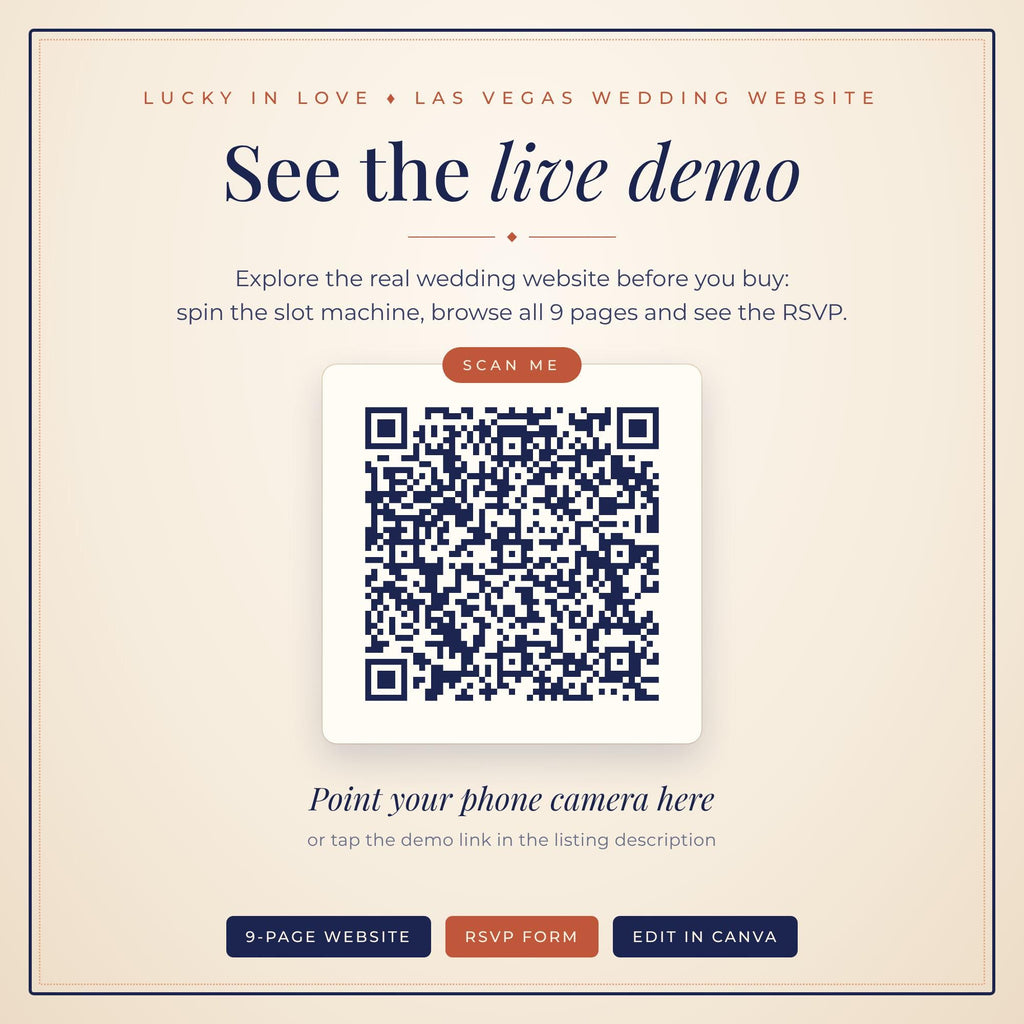 Las Vegas Wedding Website Template with RSVP
