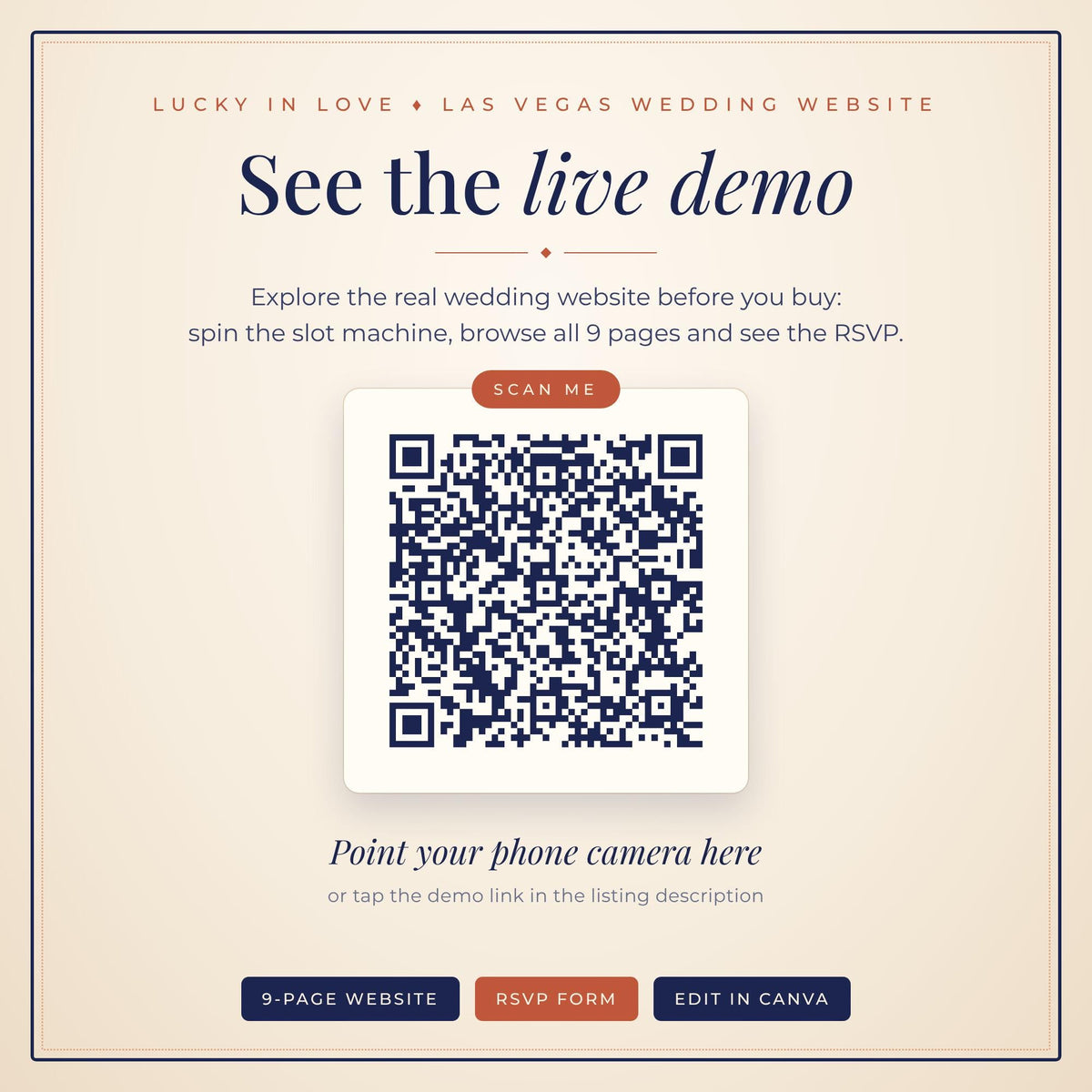 Las Vegas Wedding Website Template with RSVP