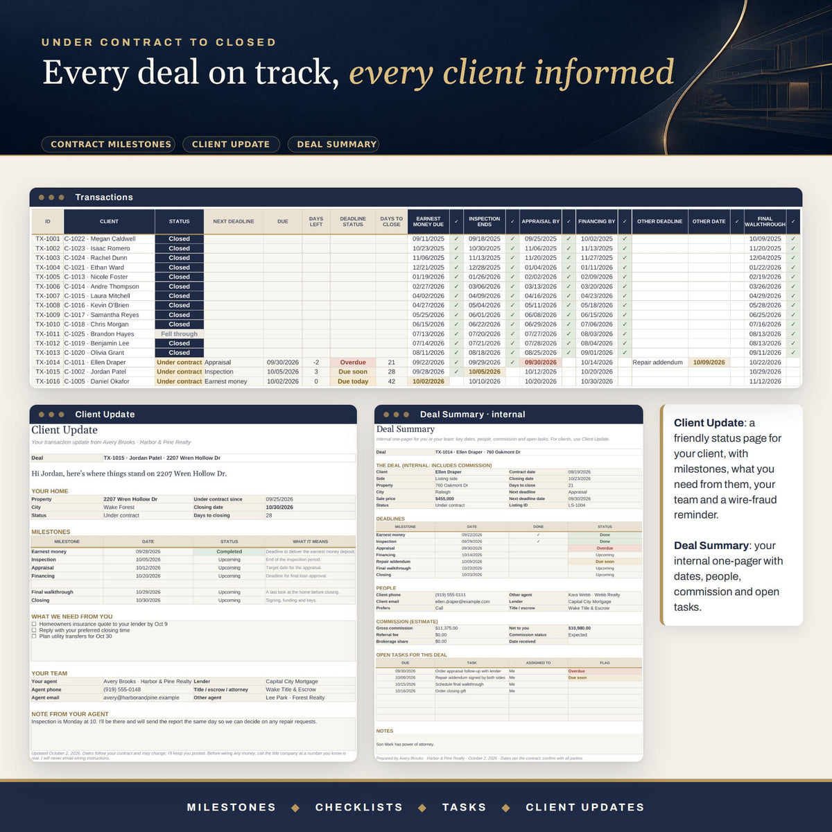 Real Estate Agent Spreadsheet