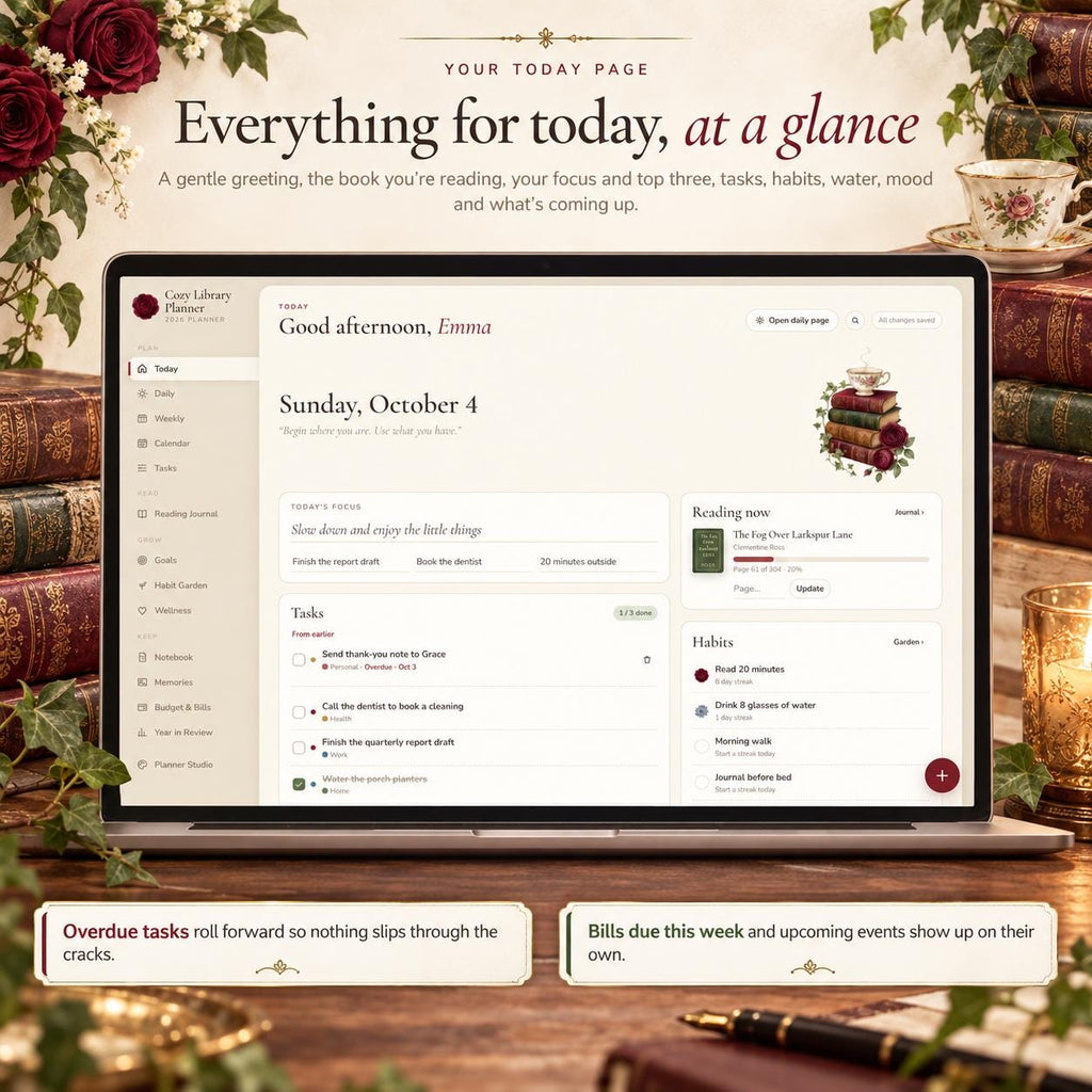 Reading Journal and Digital Planner Web App
