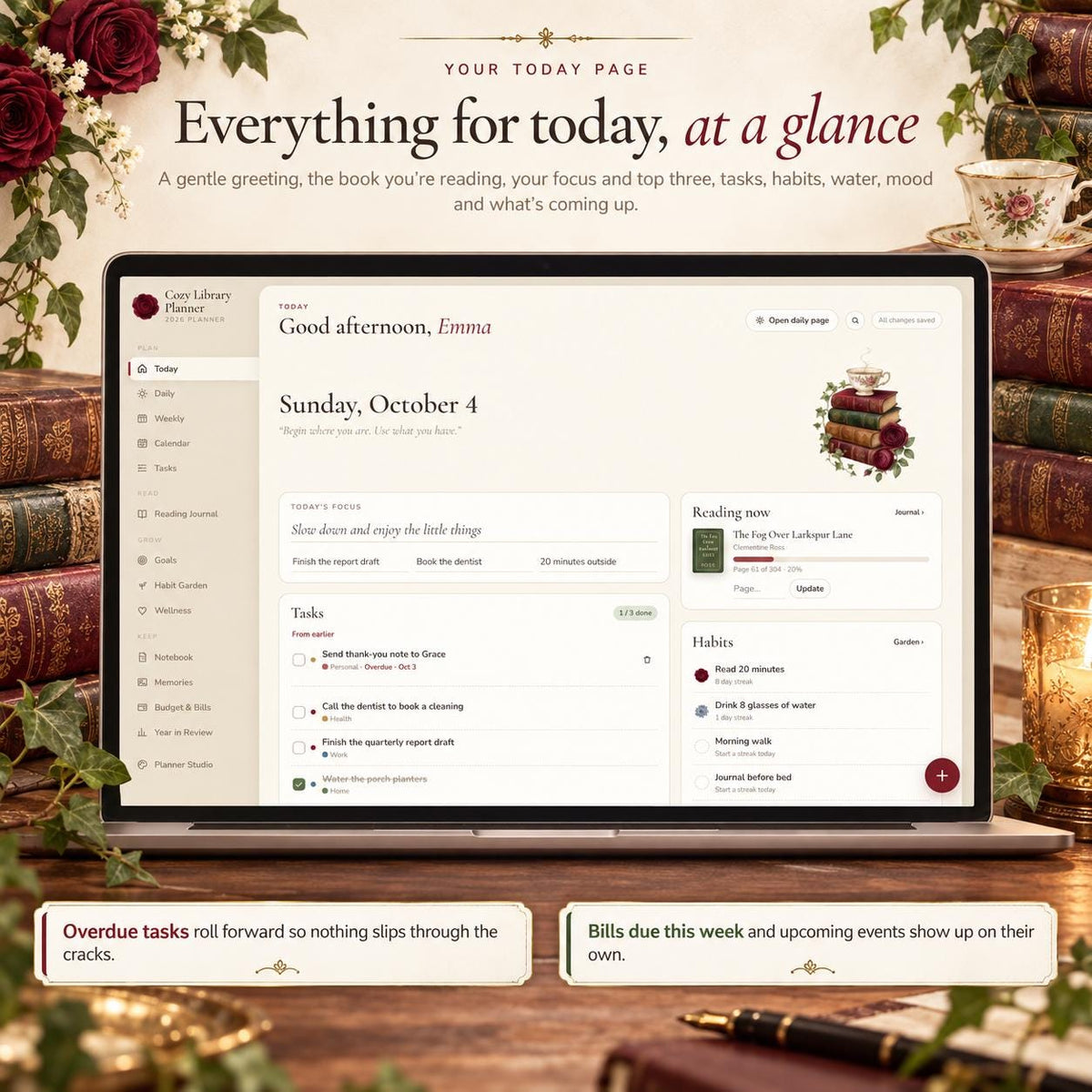 Reading Journal and Digital Planner Web App