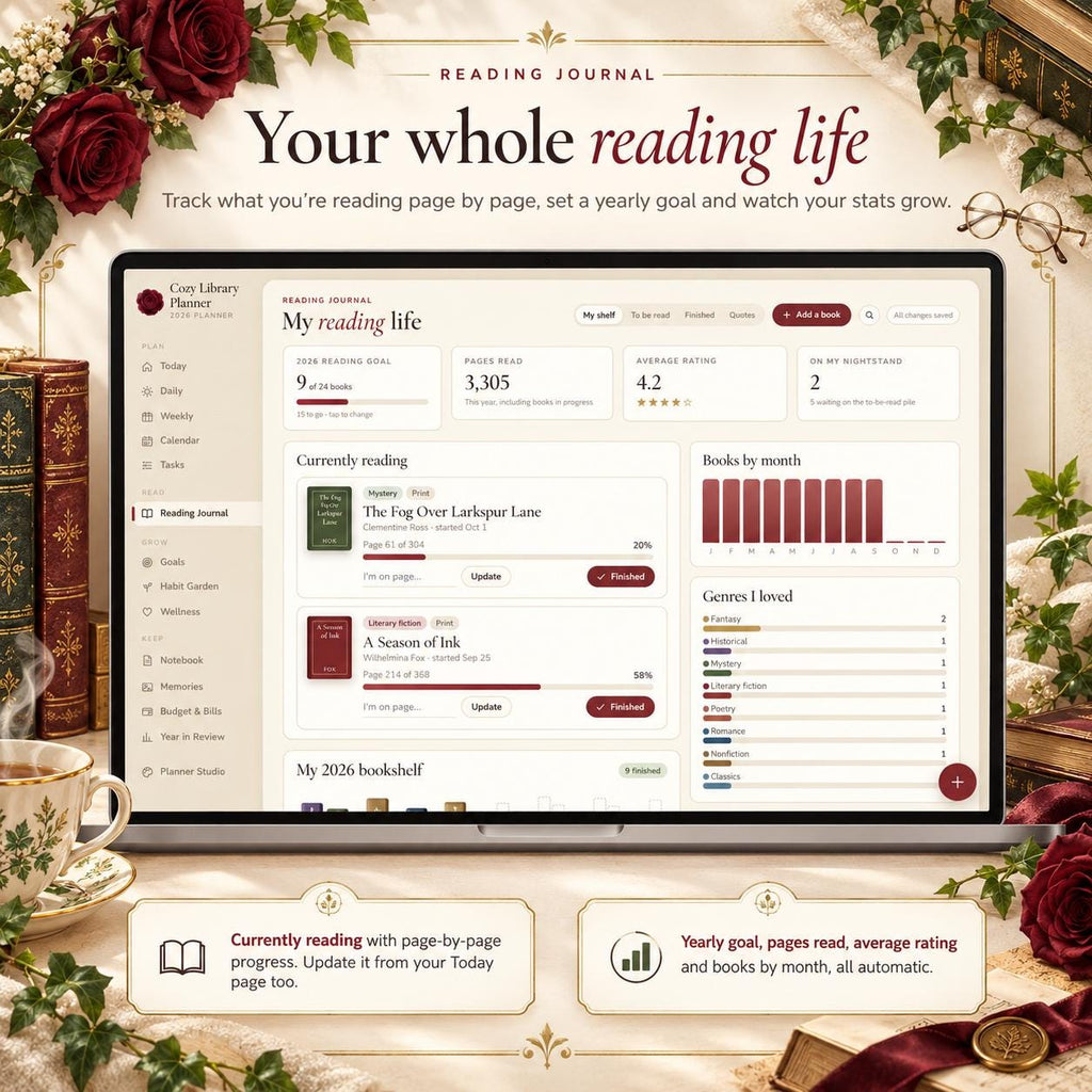 Reading Journal and Digital Planner Web App