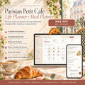 Parisian Petit Cafe Theme Meal Planner Digital Web App